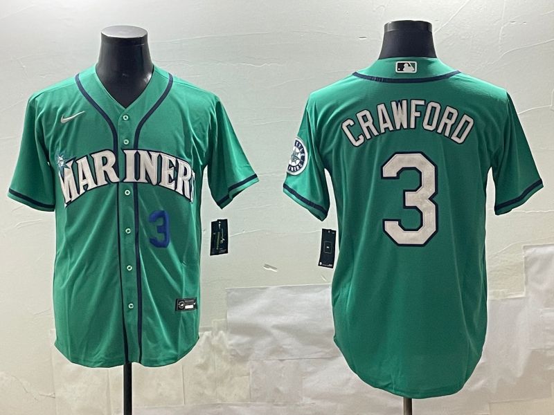Men Seattle Mariners #3 Crawford Green Game 2025 Nike MLB Jersey style 3